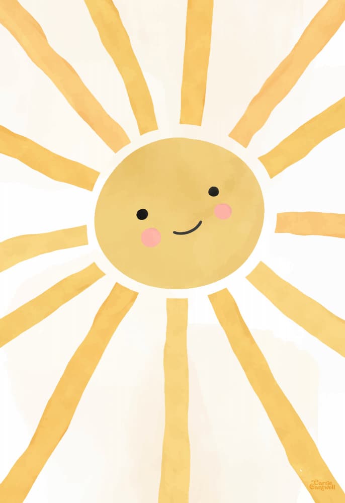 Happy Cheerful Sunshine by Carrie Cantwell — canvas wall art
