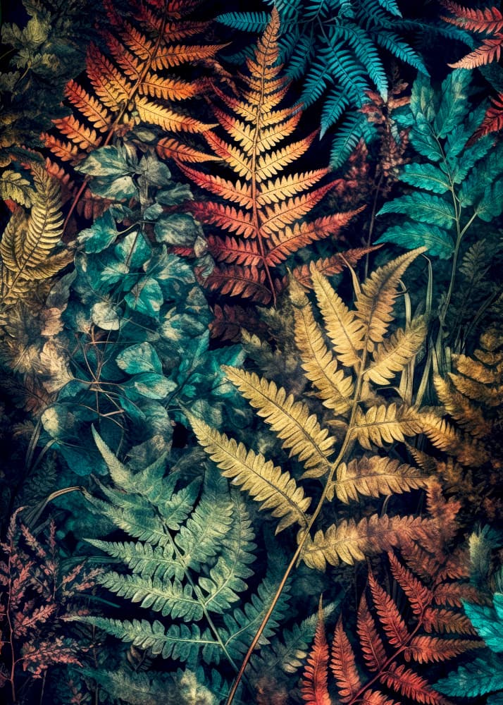 Rich Botanical Ferns by Justyna Jaszke — canvas wall art