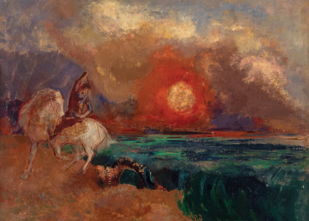 Saint George and the Dragon by Odilon Redon — canvas wall art