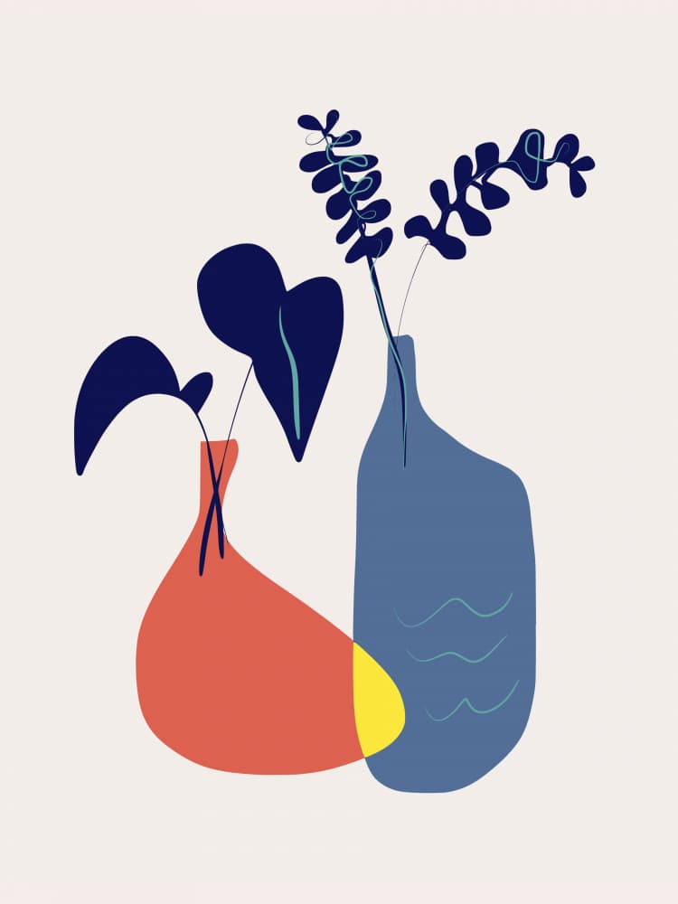 Minimalist Floral Vases by Little Dean — canvas wall art