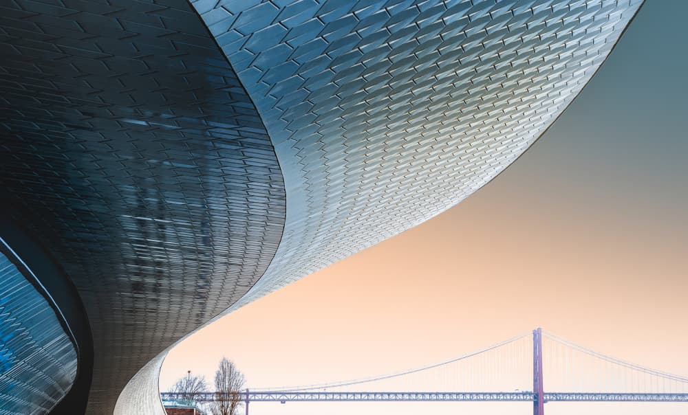 Modern Curves City Bridge by Eugenio Pastor Benjumeda — canvas wall art