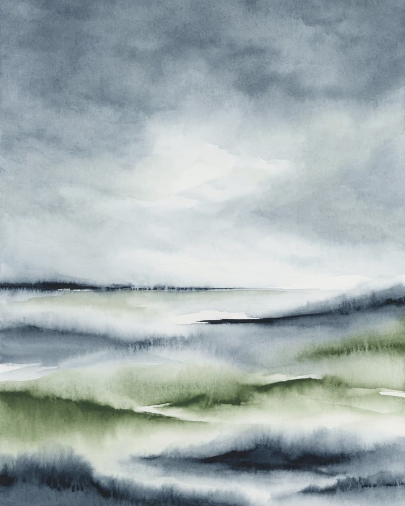 Misty Green Landscape by Rachel Elise — canvas wall art