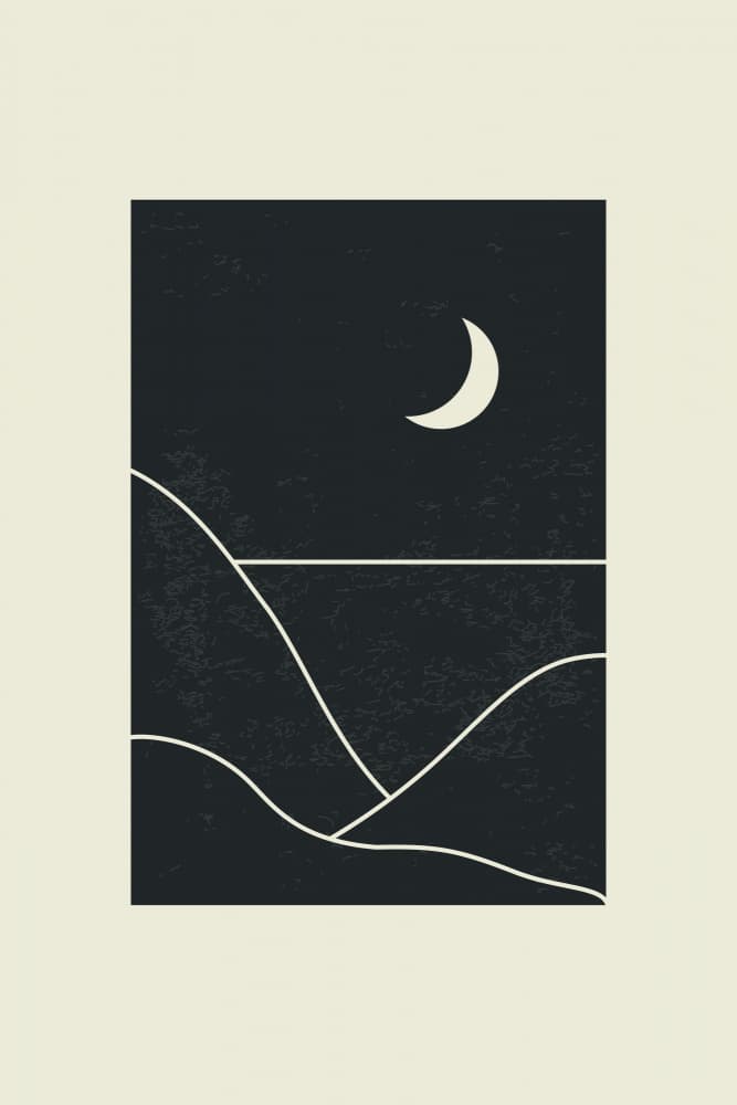 Moonlit Minimal Landscape by jay stanley — canvas wall art