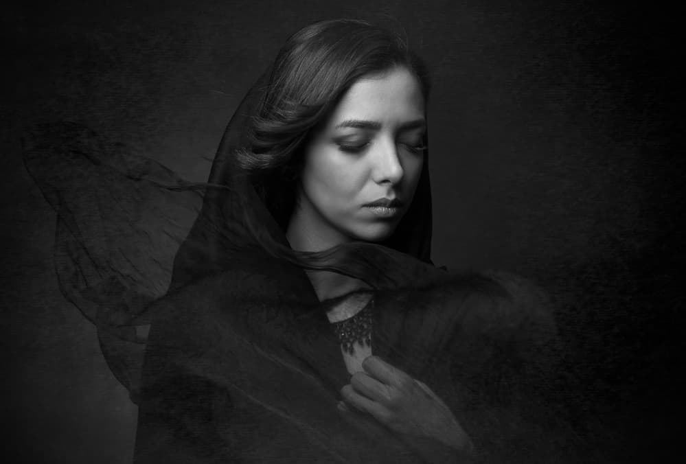 Ethereal Veiled Woman by Mehdi Mokhtari — canvas wall art