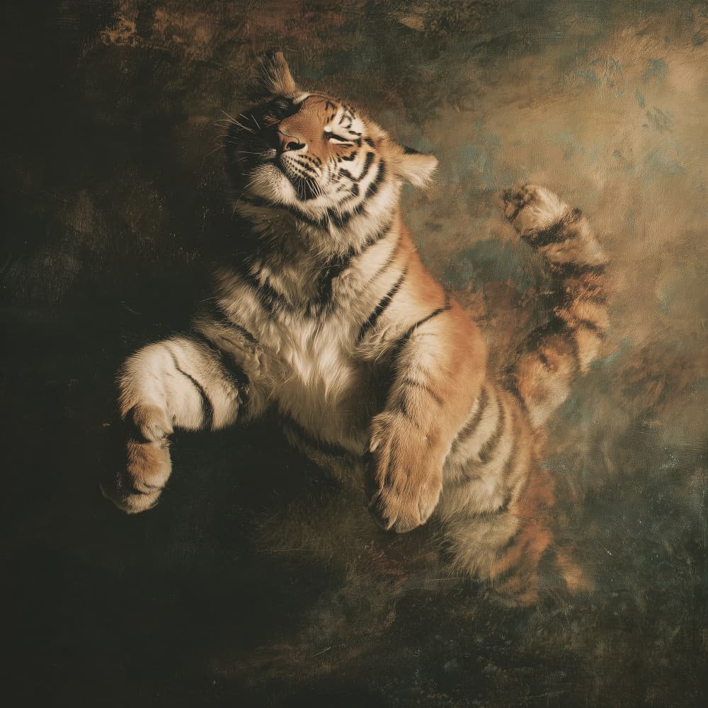 Tiger Rise by Treechild — canvas wall art