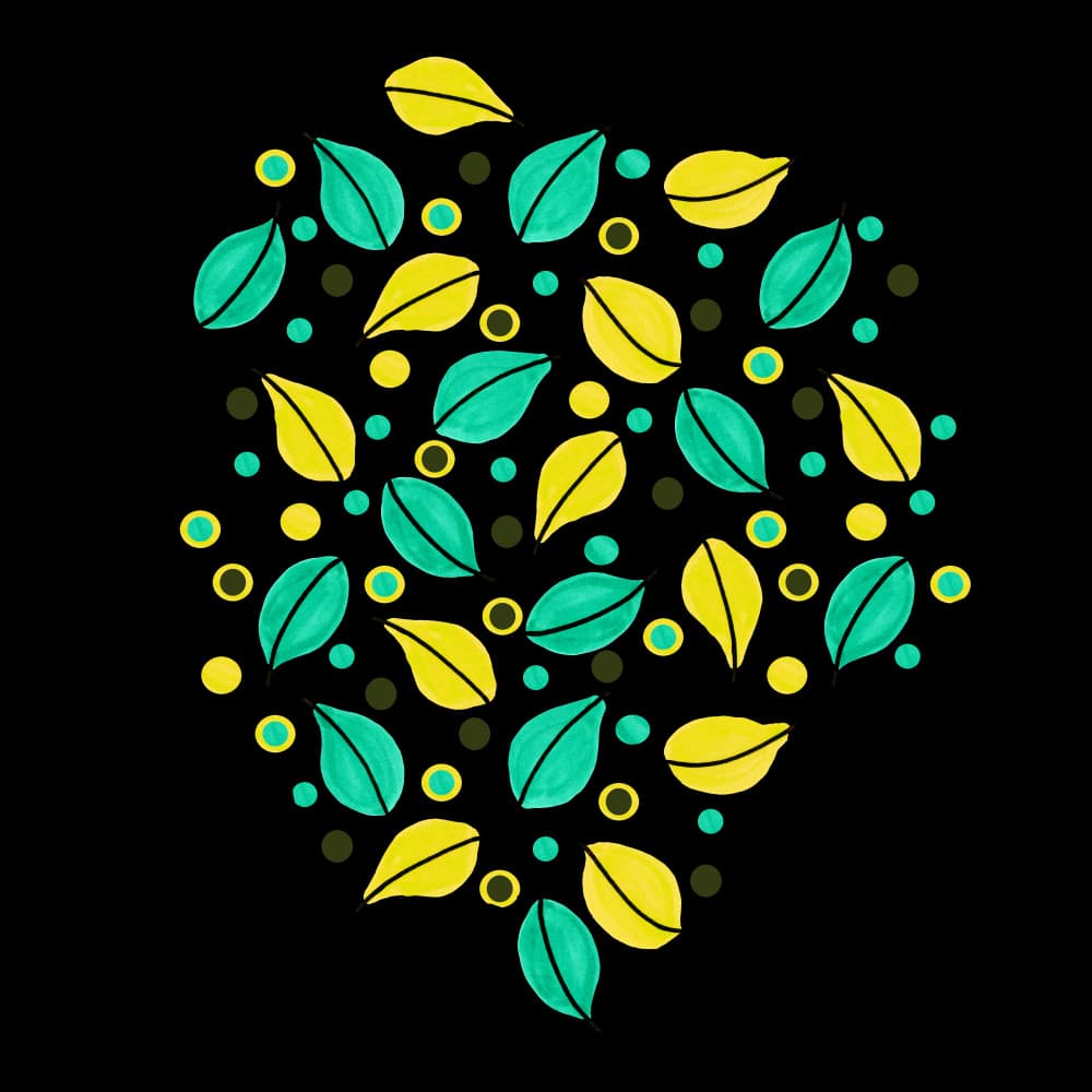 Vibrant Scattered Leaves by Michele Channell — canvas wall art