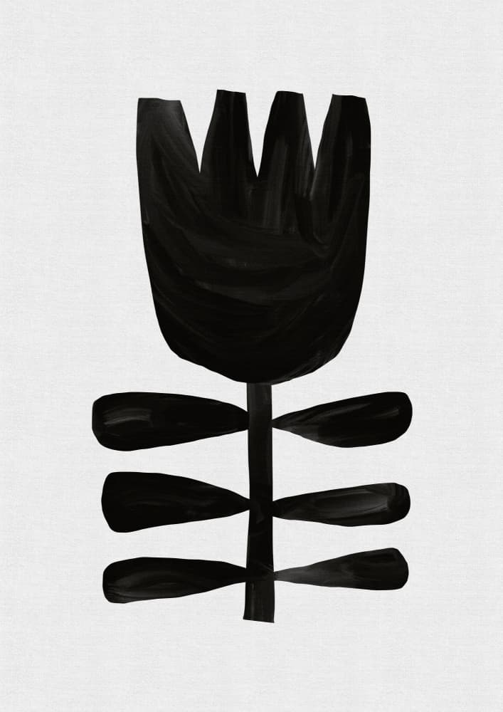 Black Abstract Flower by Orara Studio — canvas wall art
