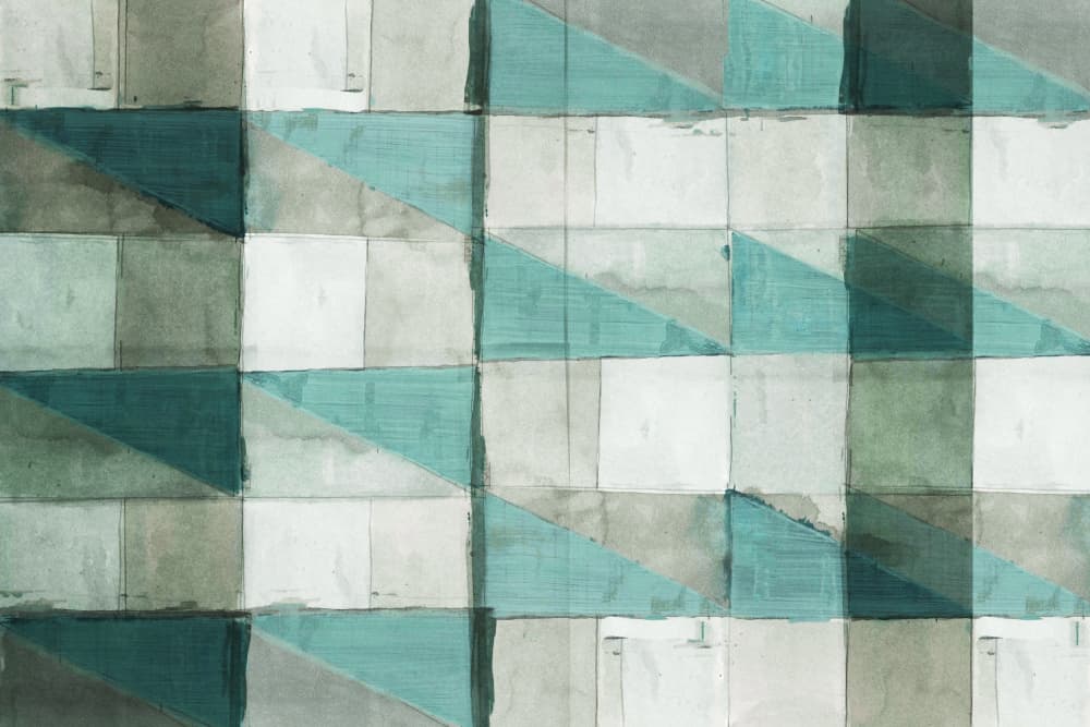 Aqua Geometric Pattern by cartissi — canvas wall art