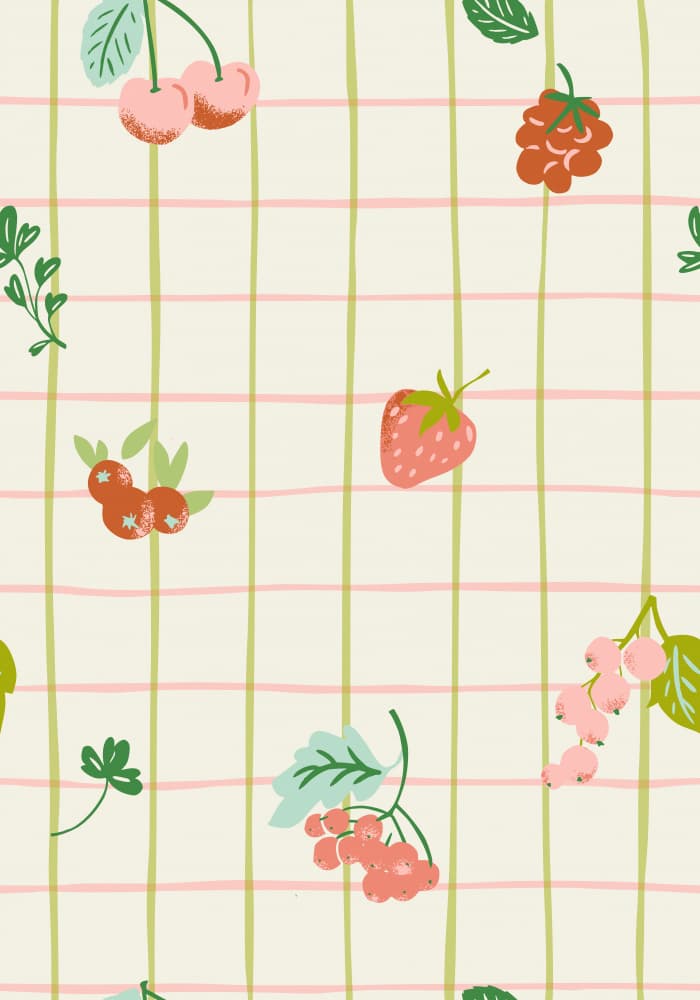 Sweet Berry Plaid by Annick — canvas wall art