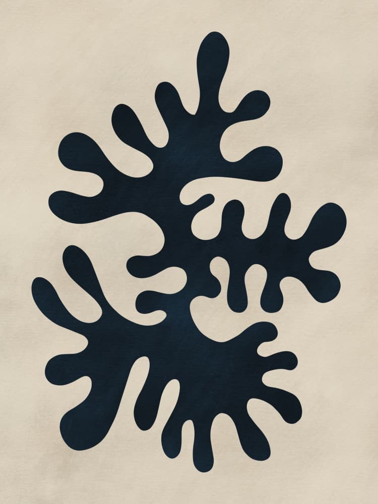 Deep Blue Organic Shapes by Little Dean — canvas wall art