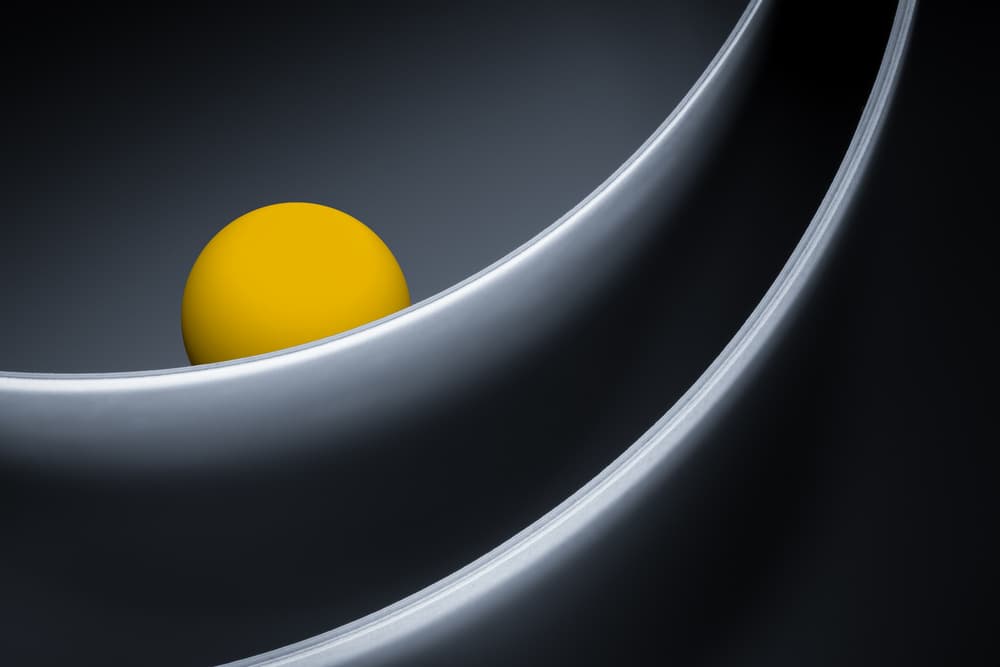 Yellow Sphere Curves by Jacqueline Hammer — canvas wall art