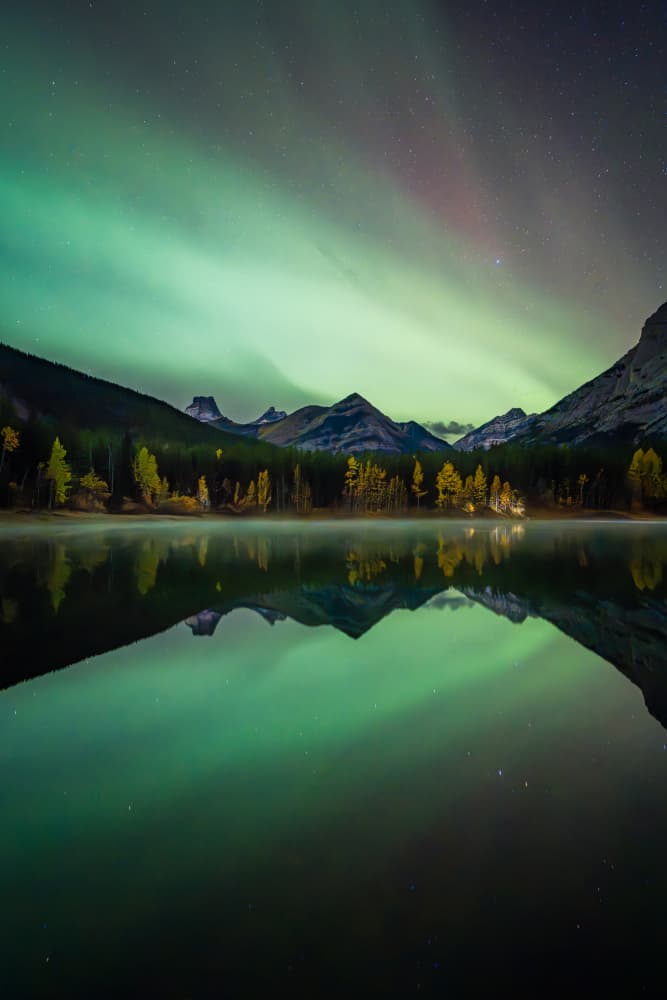 Aurora Borealis Mountain Lake by Yongnan Li (李永男) — canvas wall art