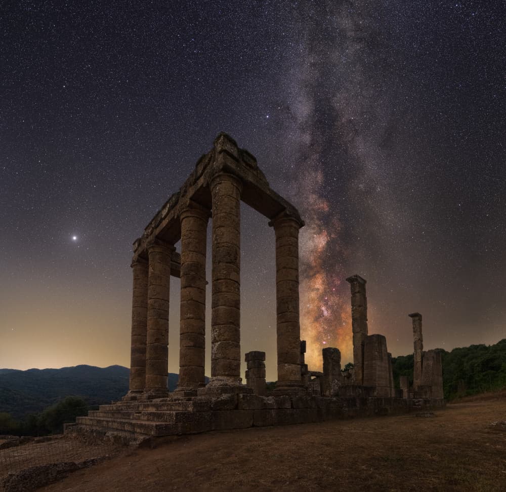 Milky Way Ancient Temple by Martin Strouhal QEP — canvas wall art