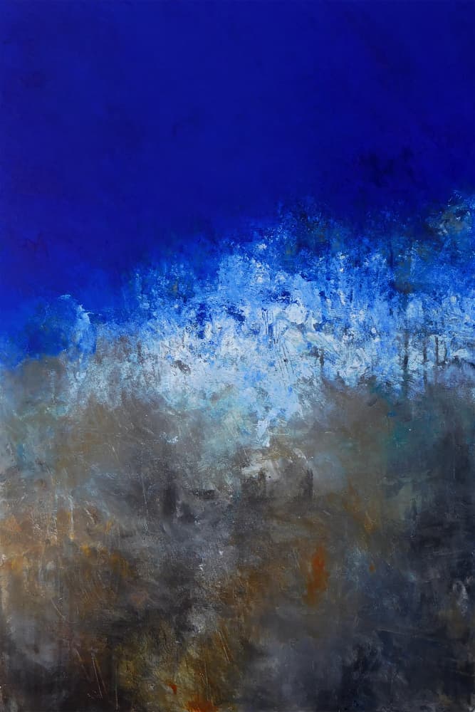 Deep Blue Ocean Abstract by Ron Halfant — canvas wall art
