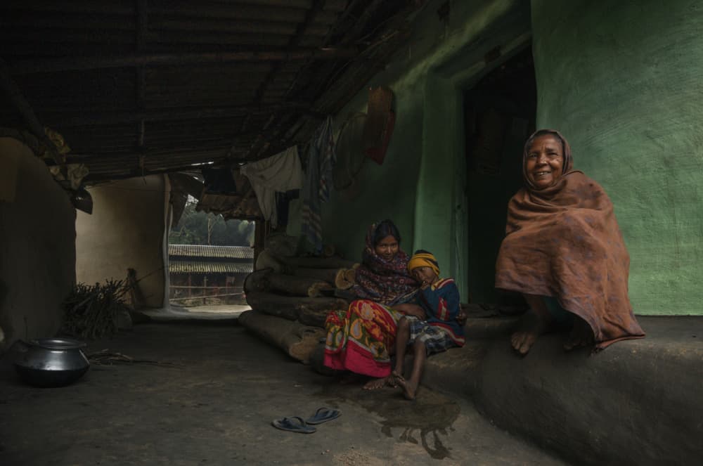 Smiling Village Family by Kumar Kranti Prasad — canvas wall art