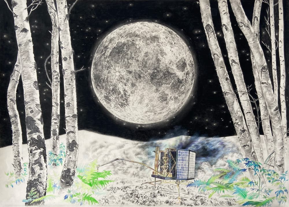 Lander Under Full Moon by Anne Wölk — canvas wall art