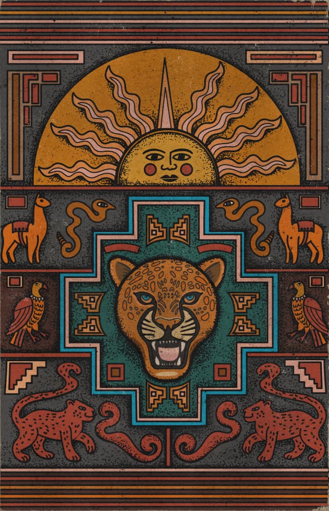 Andean Jaguar Sun God by Nicholas — canvas wall art