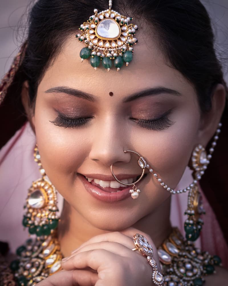 Serene Indian Bride by Hamza Qarooni — canvas wall art