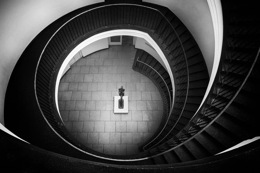 Elegant Spiral Staircase by Roberto Parola — canvas wall art