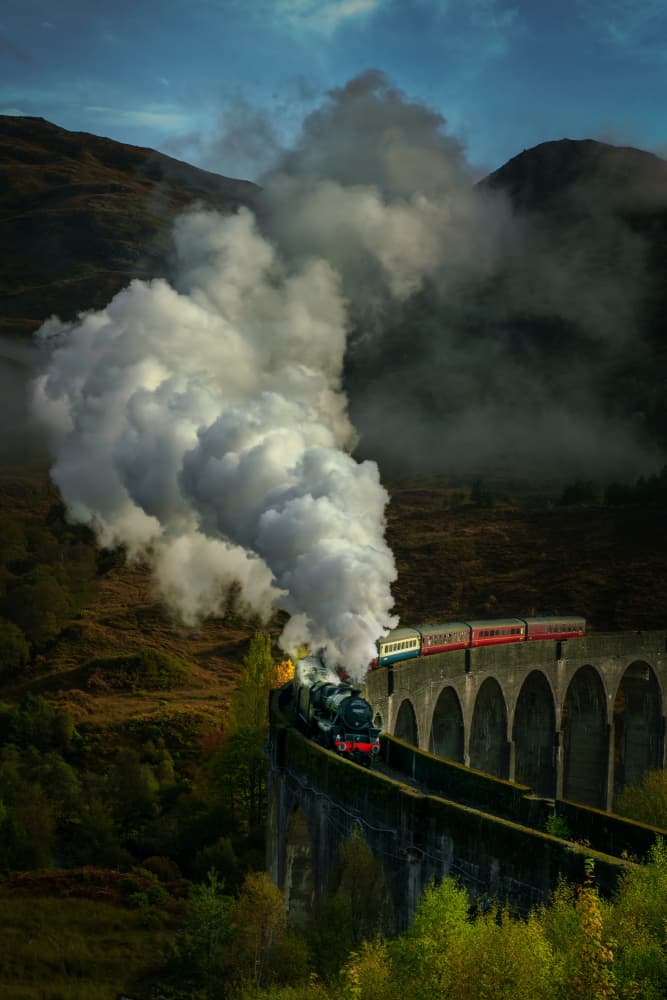 Historic Viaduct Steam Train by Jesus Concepcion Alvarado — canvas wall art