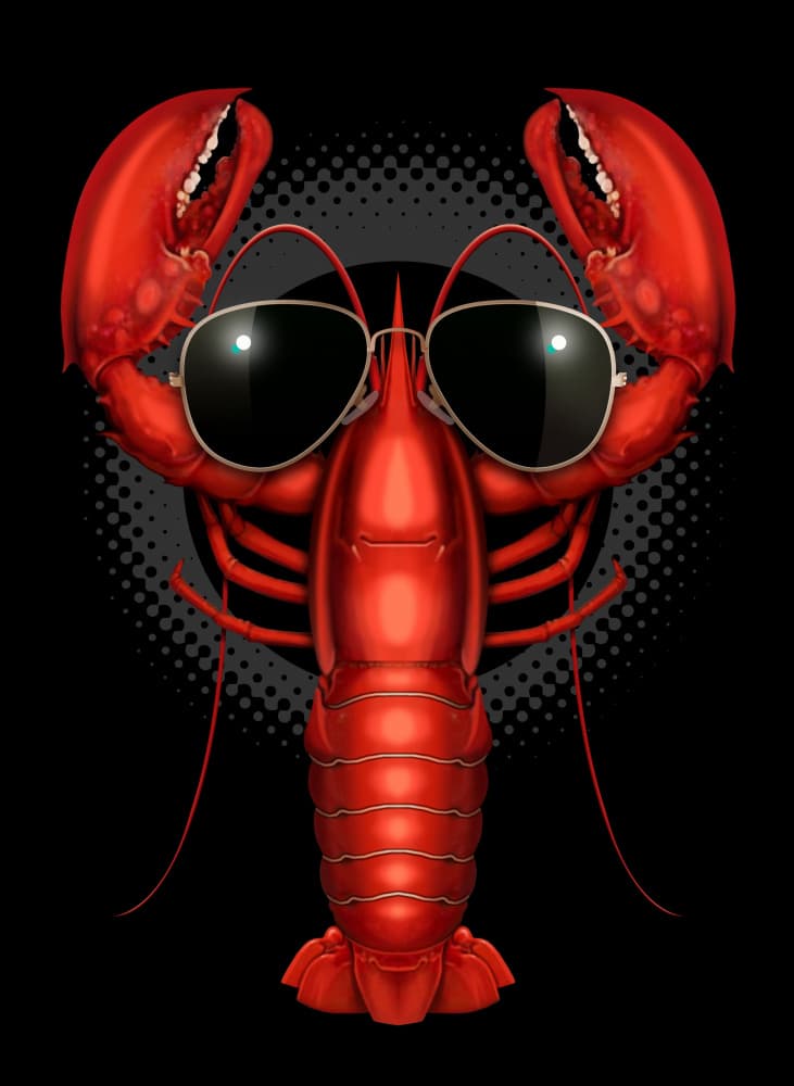 Cool Lobster Sunglasses by Adam Lawless — canvas wall art