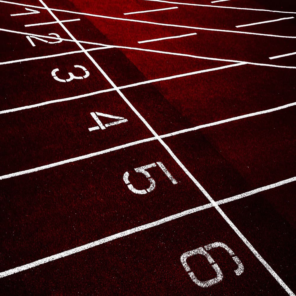 Running Track Starting Lines by Gilbert Claes — canvas wall art