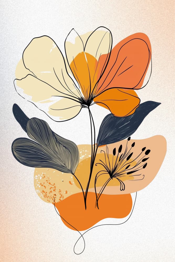 Abstract Floral Harmony by Sally Ann Moss — canvas wall art