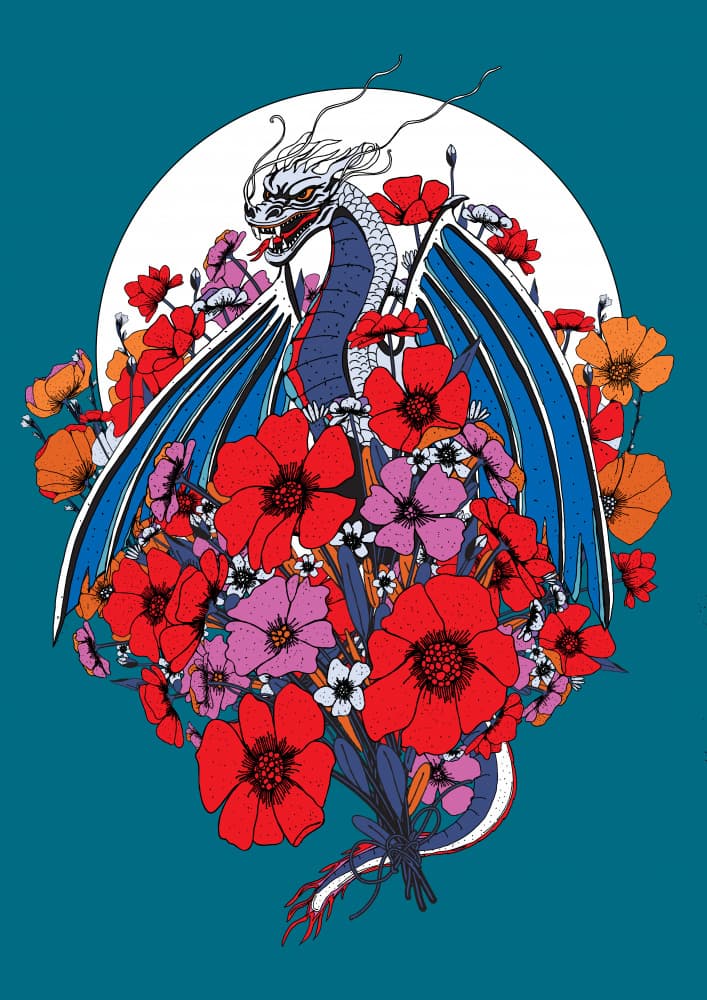Vibrant Dragon Bouquet by Nicholas — canvas wall art