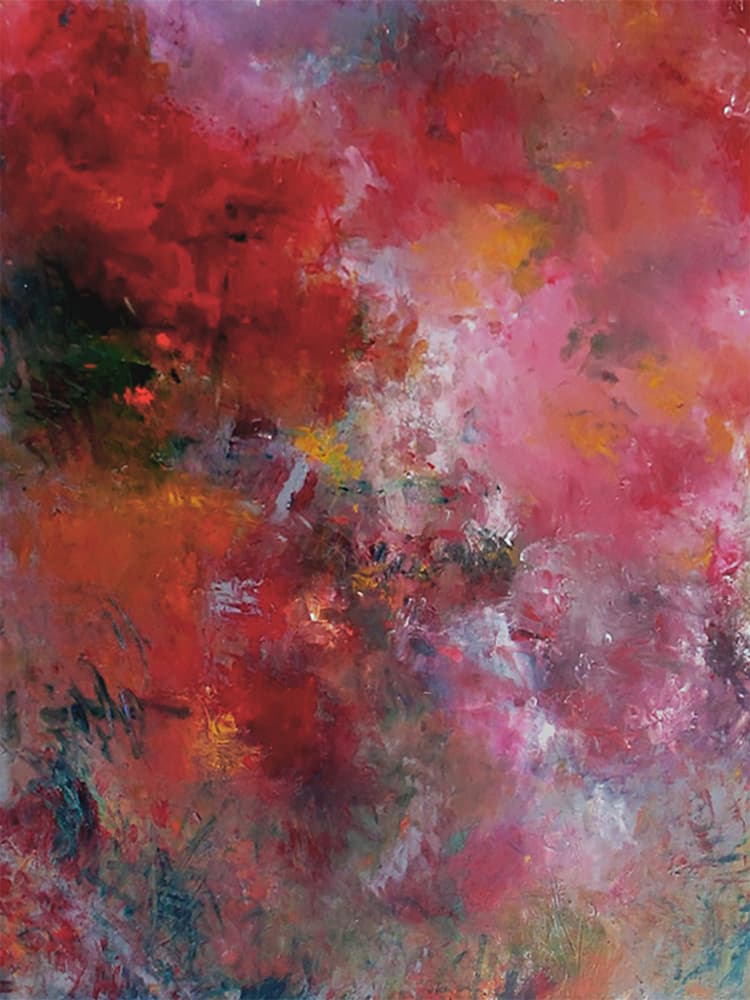Vibrant Red Abstract by Ron Halfant — canvas wall art