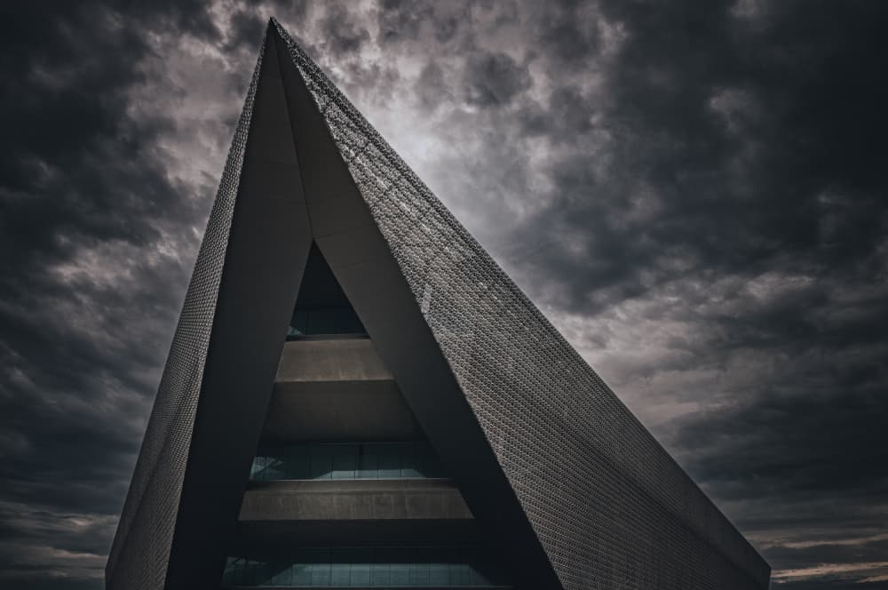 Geometric Building Dark Sky by YUTAKA KURAHASHI — canvas wall art