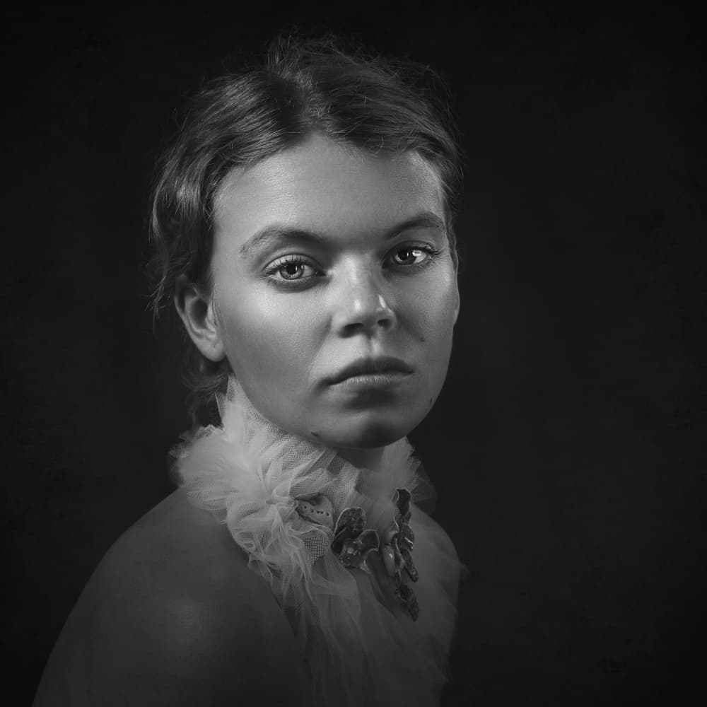 Elegant Woman's Gaze by Eddie Kavanagh — canvas wall art