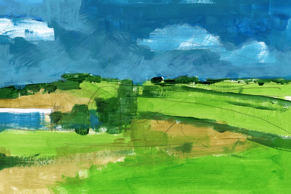 Vibrant Abstract Landscape by cartissi — canvas wall art