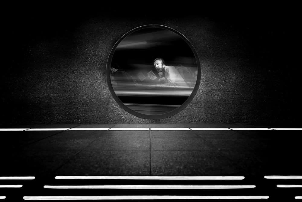 Man's Blurred Reflection by Jorge Pimenta — canvas wall art