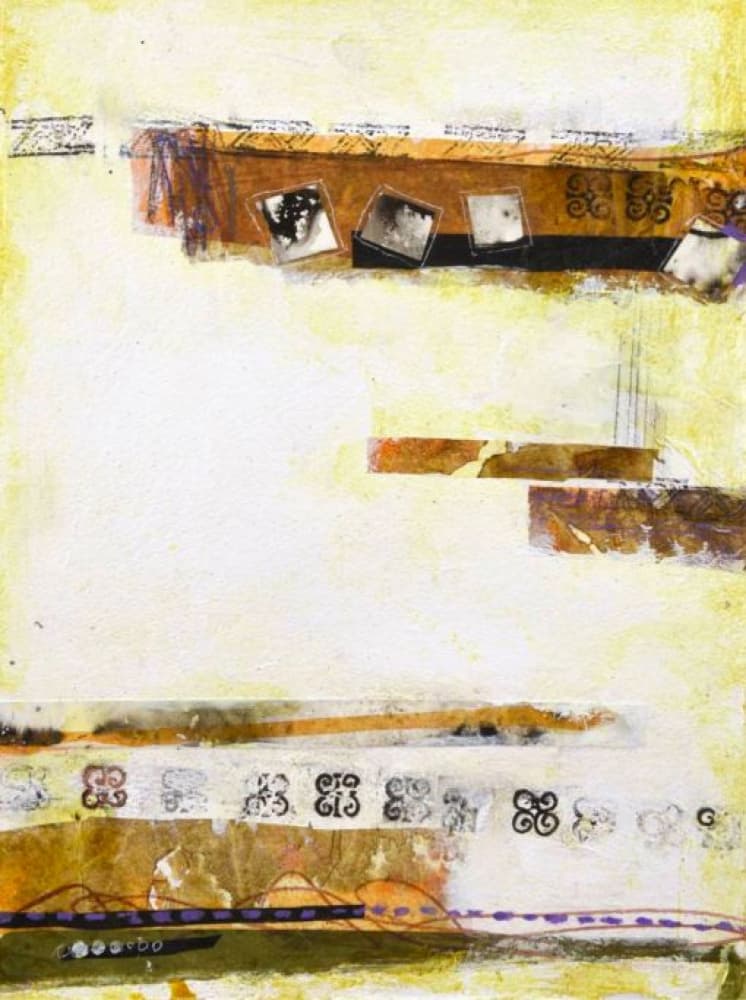Earthy Symbolic Collage by Deb Chaney — canvas wall art