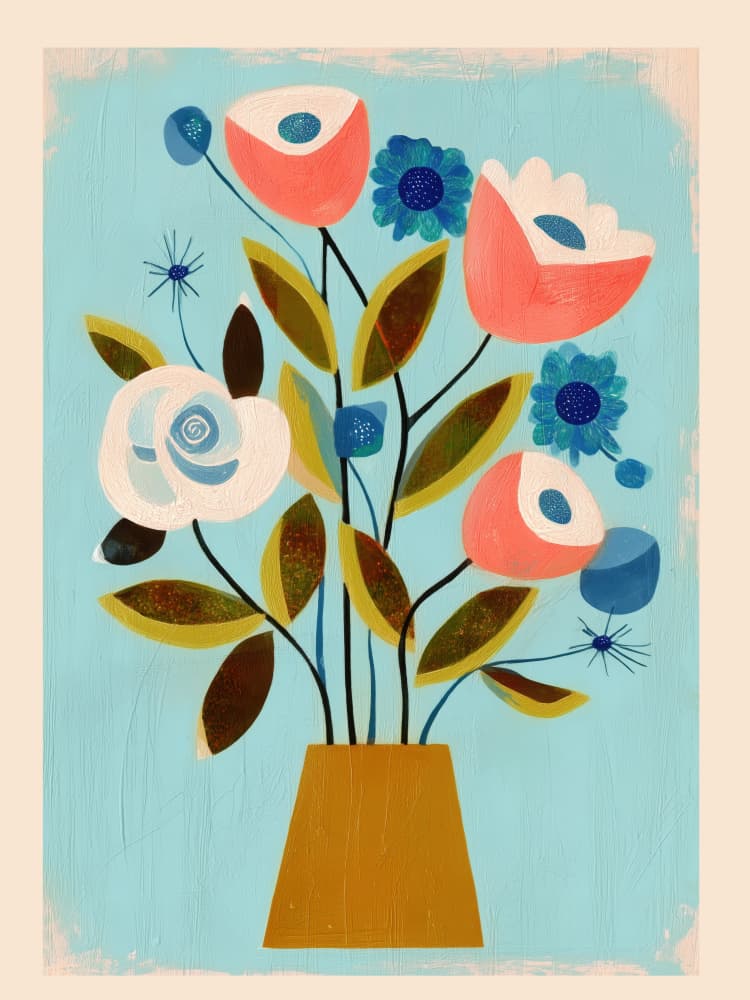 Modern Floral Bouquet by Flow Line — canvas wall art