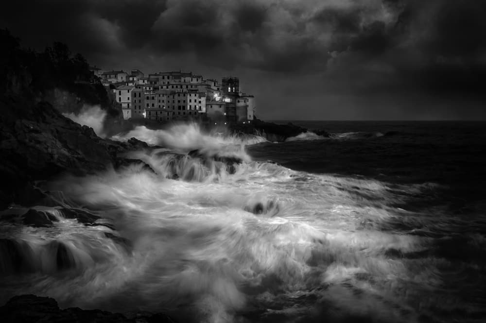 Stormy Coastal Village by Alessandro Traverso — canvas wall art
