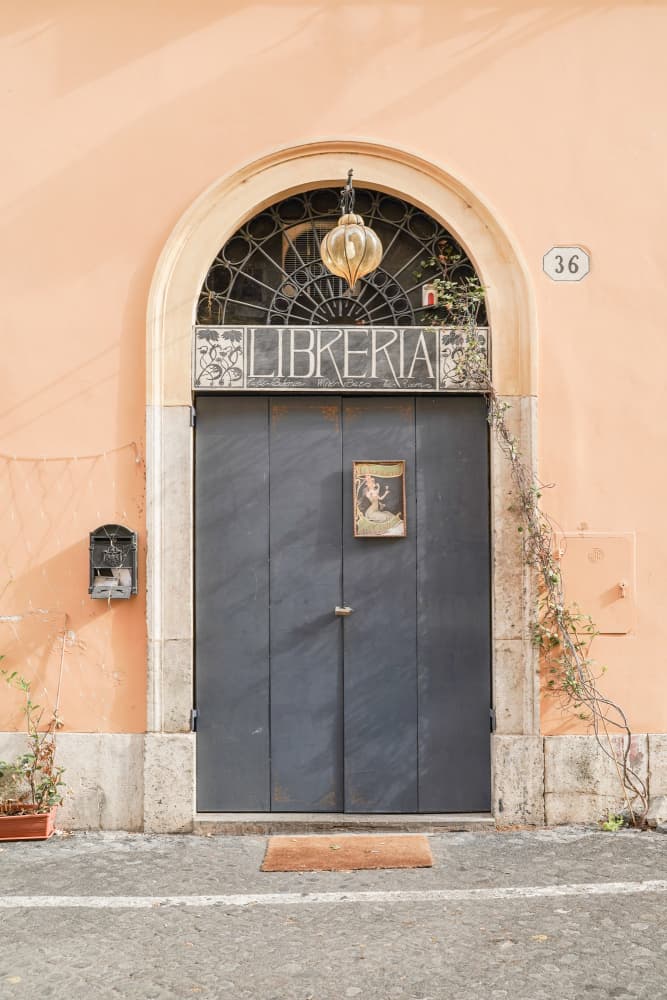 Charming Libreria Entrance by Henrike Schenk — canvas wall art