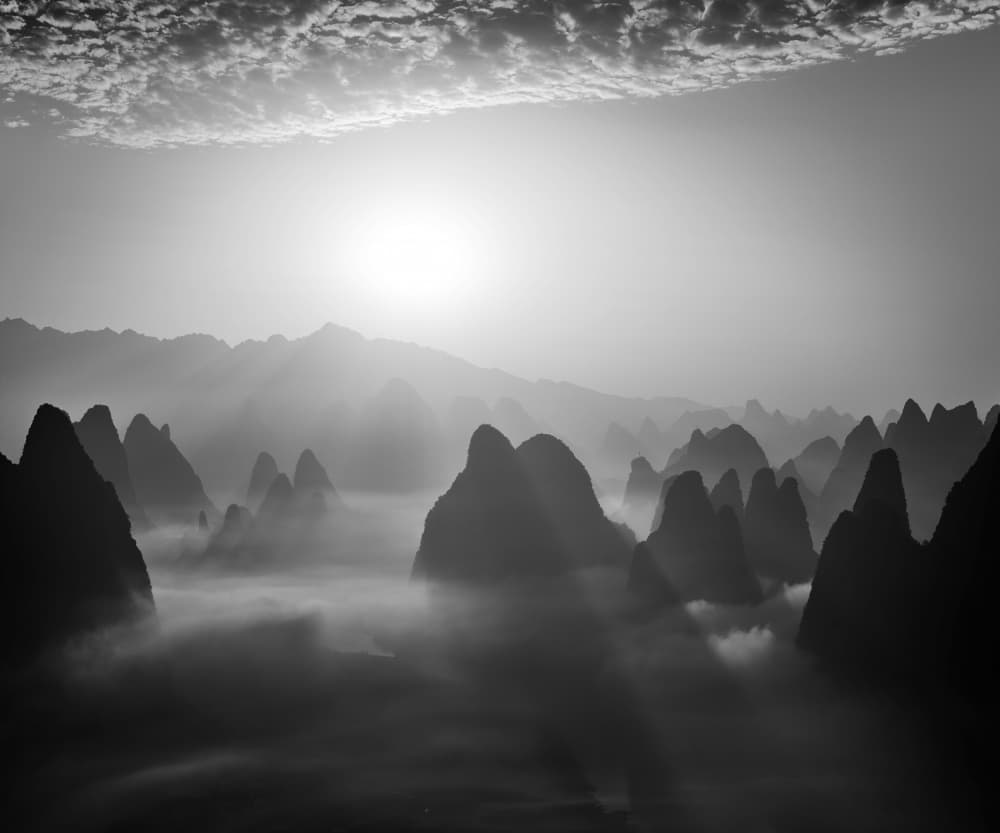 Misty Mountain Sunrise by Fabrizio Massetti — canvas wall art