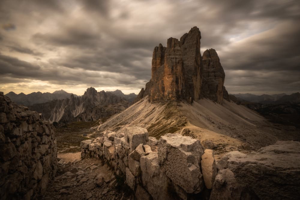 Tre Cime Dramatic Sky by Joško Šimic — canvas wall art