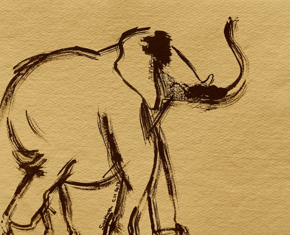 Majestic Elephant Drawing by Santhosh ch — canvas wall art