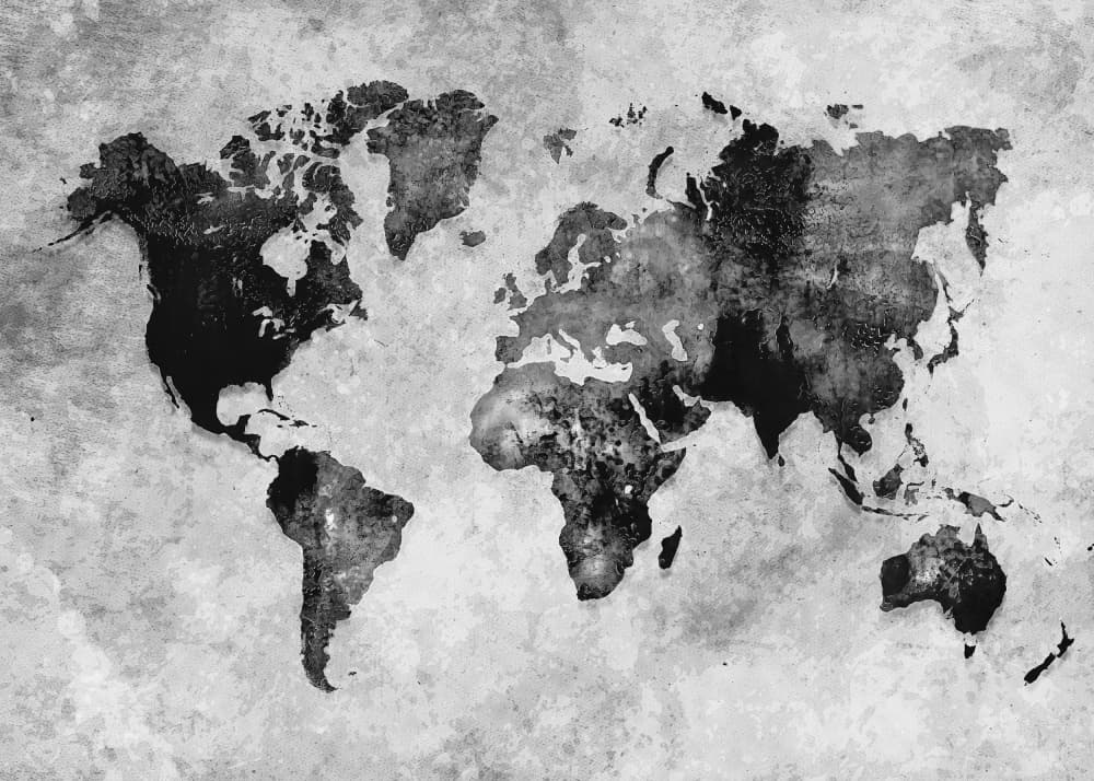Vintage World Map by Justyna Jaszke — canvas wall art