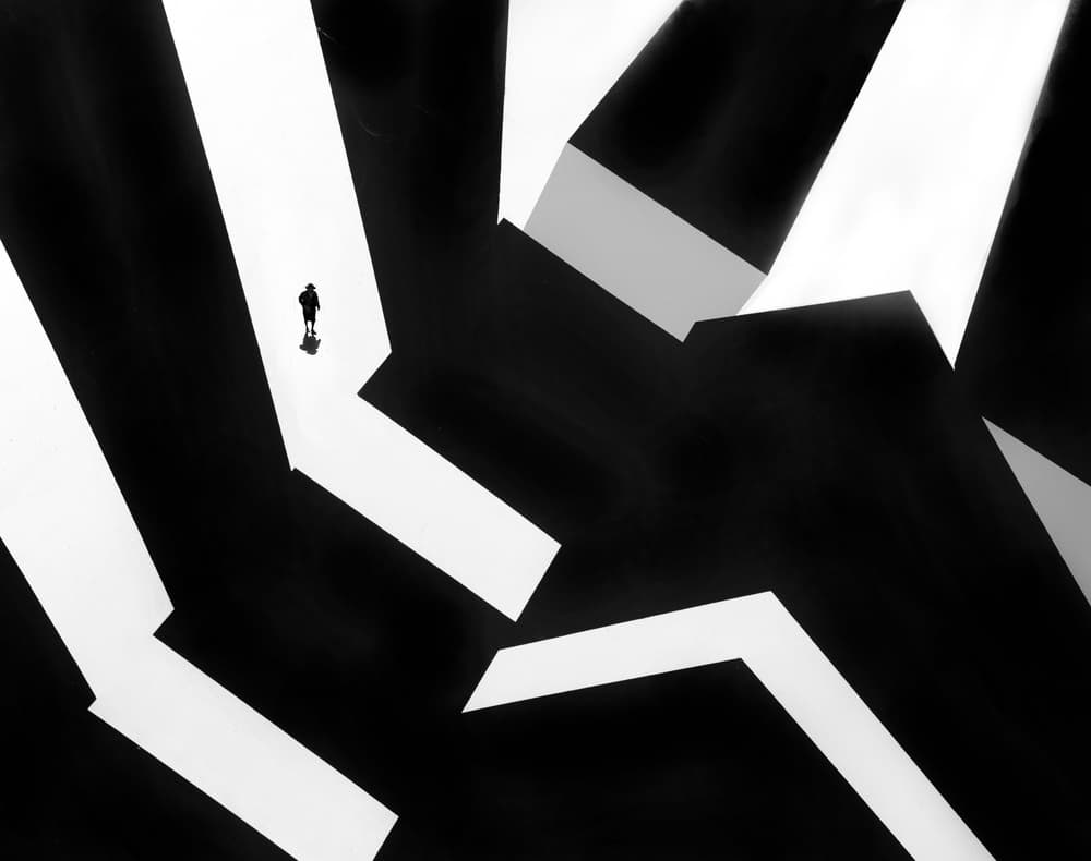 Lone Figure Modern Path by Huib Limberg — canvas wall art