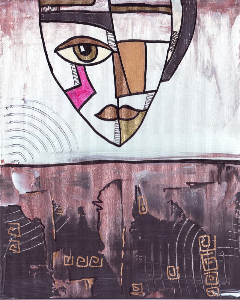 Geometric Tribal Face by Rafal Kulik — canvas wall art