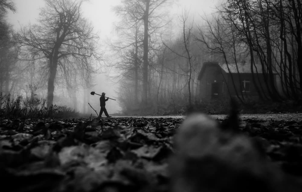 Solitary Figure in Fog by Ummu Nisan Kandilcioglu — canvas wall art