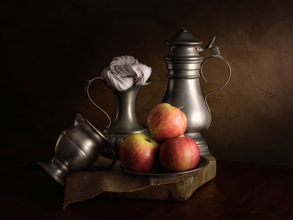 Classic Apples and Pewter by Cristiano Giani — canvas wall art