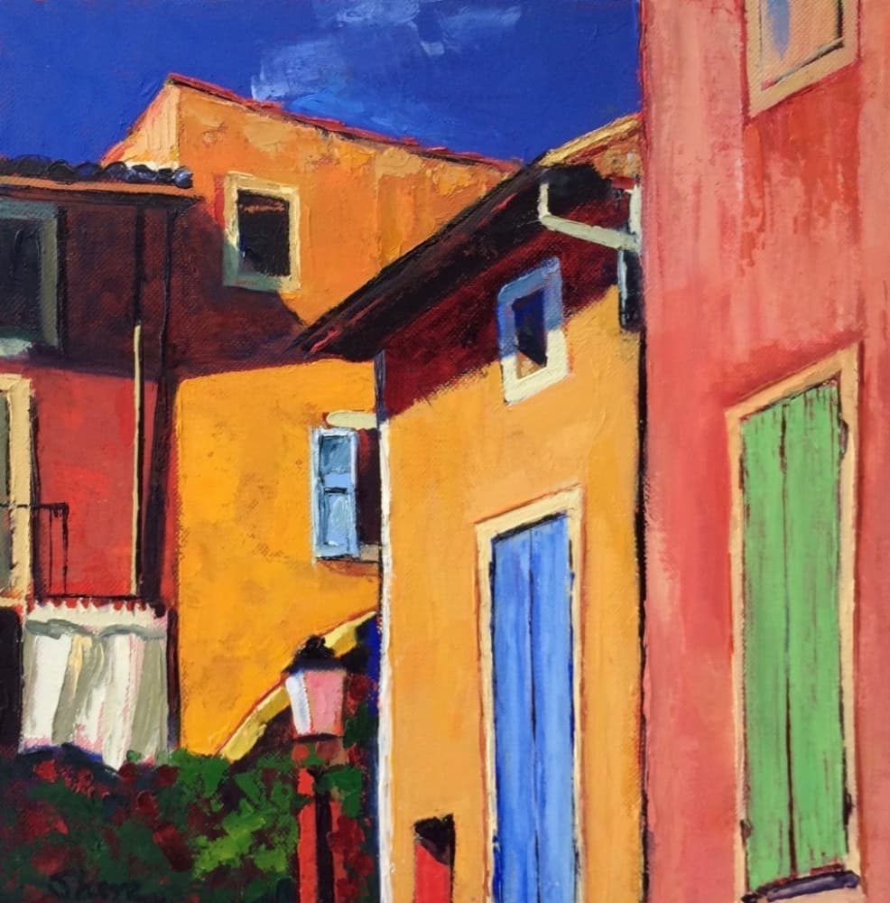 Vibrant Mediterranean Architecture by Maxine Shore — canvas wall art