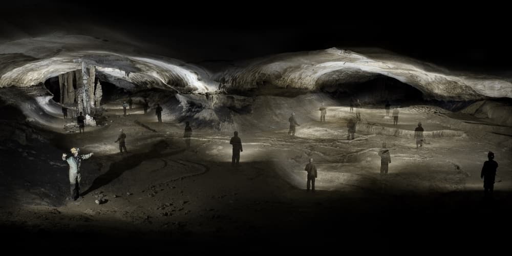 Ethereal Cave Journey by Christian Roustan (Kikroune) — canvas wall art
