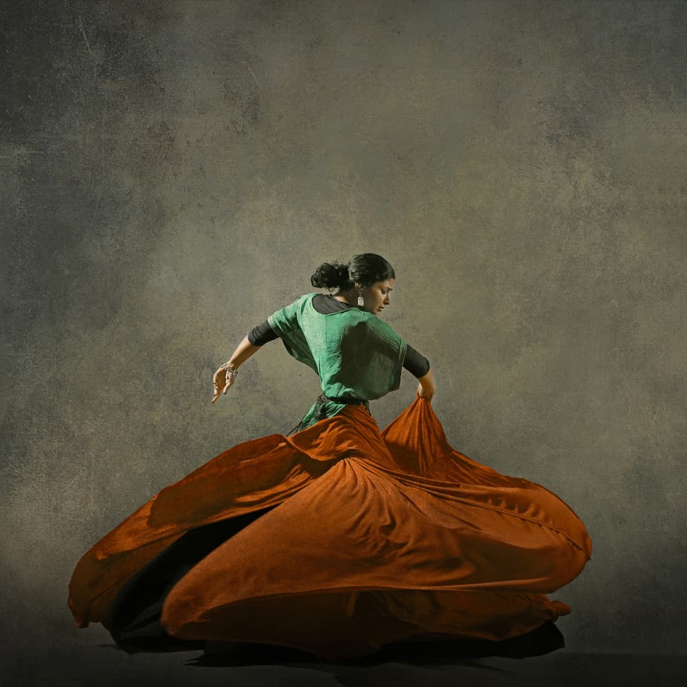 Flowing Flamenco Dancer by Moein Hasheminasab — canvas wall art