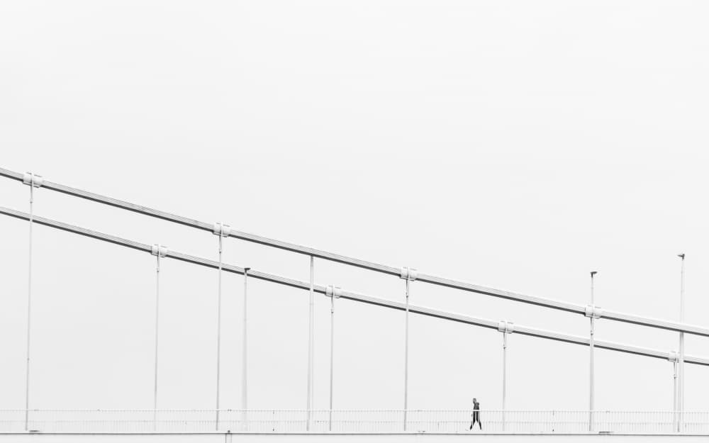 Lone Walker Bridge by Kelemen Sándor — canvas wall art