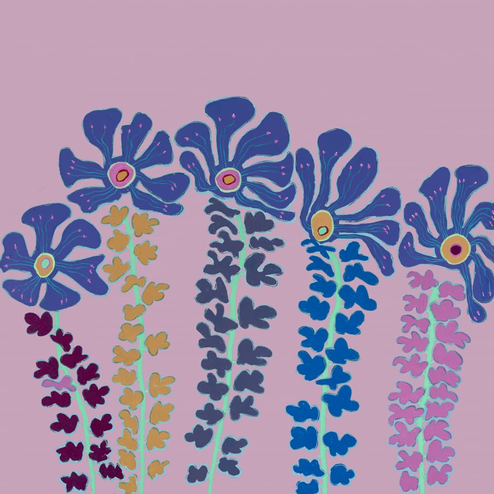 Vibrant Whimsical Flowers by Helen Joynson — canvas wall art